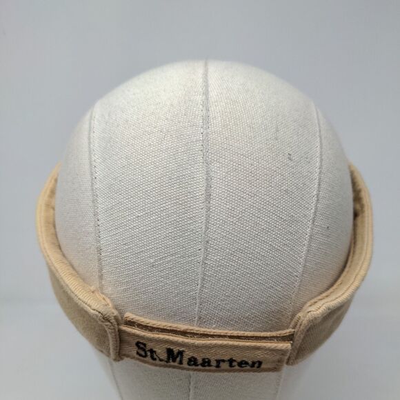 St. Maarten St. Martin West Indies Men's Strapback Sun Visor Cap Hat Tan 58CM - Picture 5 of 7